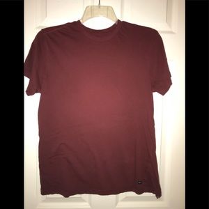 Men’s RVCA Tee Vintage Wash Burgundy Size Medium